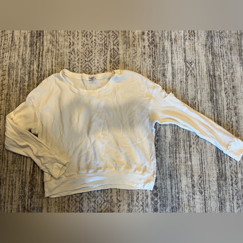 Splendid Off-White Waffle Knit Top